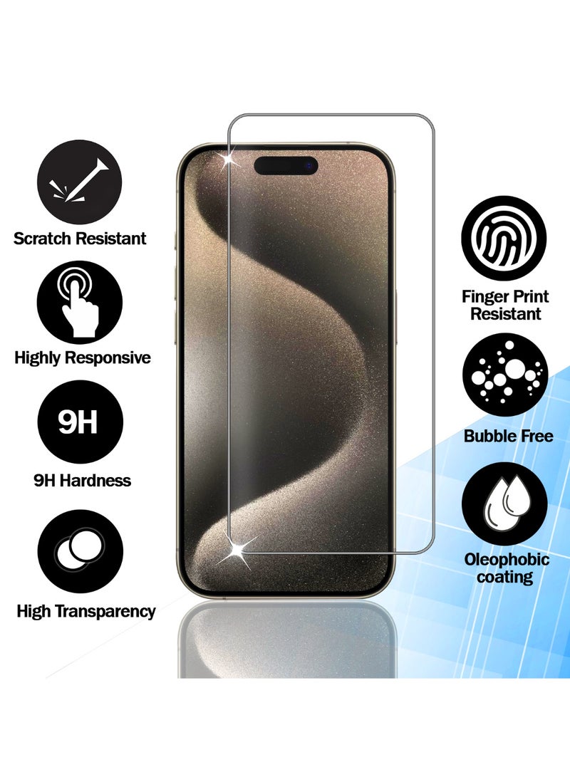 RKINC Screen Protector [2-Pack] for iPhone 16 Pro, Tempered Glass Film Screen Protector, 0.33mm [LifetimeWarranty][Bubble-Free][Anti-Scratch][Anti-Shatter] - Image 2